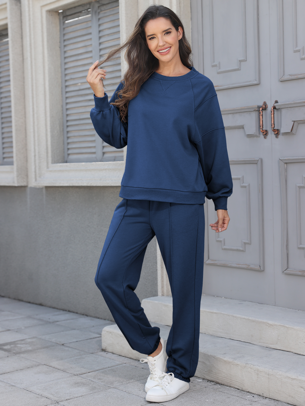 Women 2 Piece Sweatsuit Sets Oversized Sweatshirt YDF252215