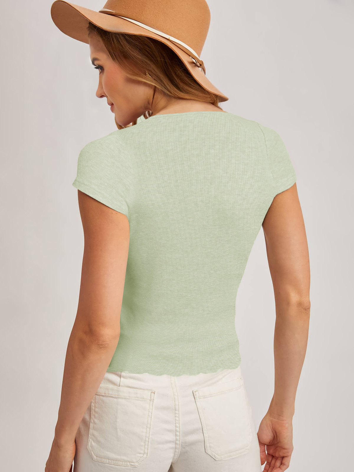 Women's Cap Short Sleeve Lace Fitted Shirts Scoop Neck Y2k Summer Going Out Tops