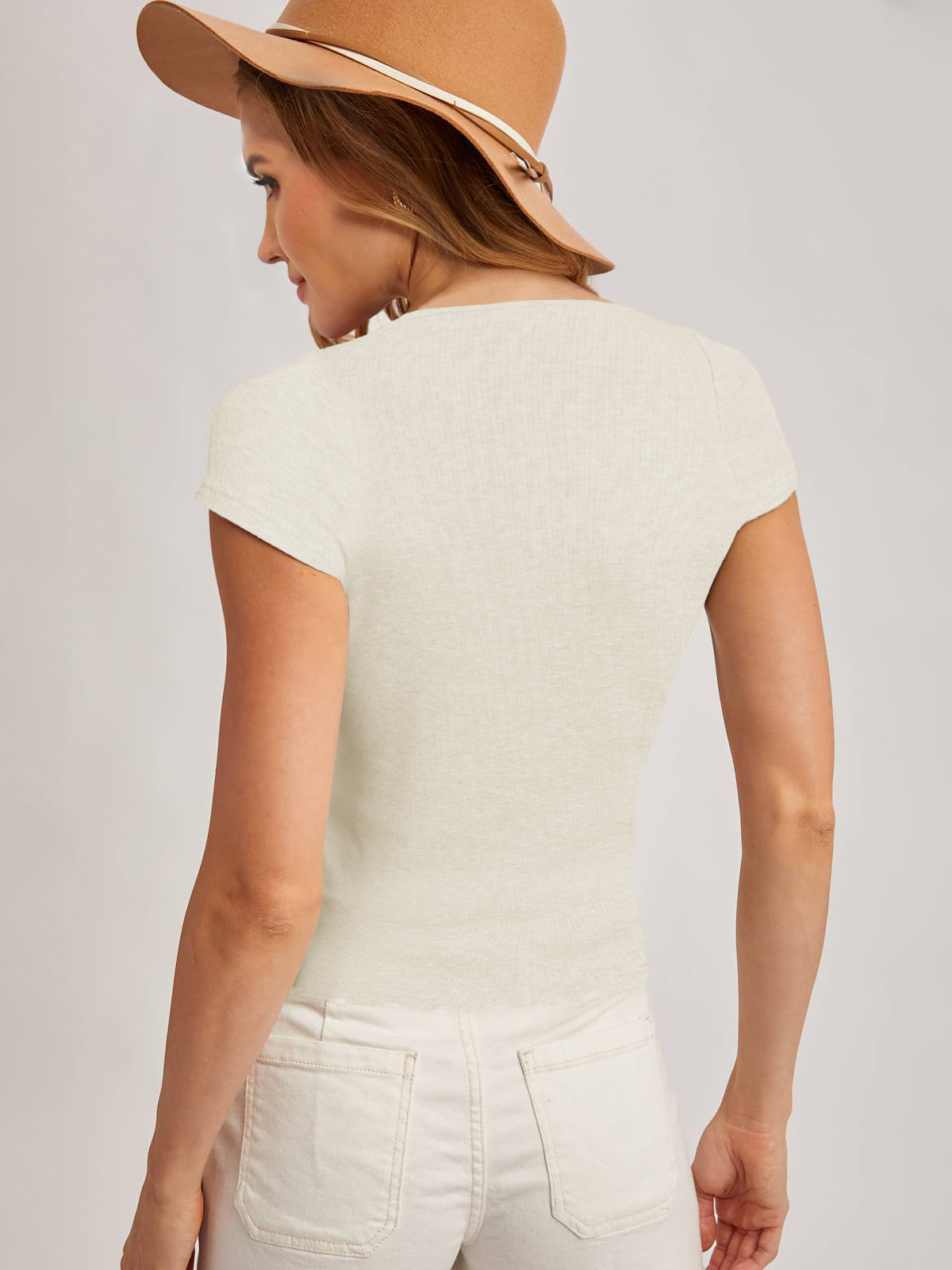 Women's Cap Short Sleeve Lace Fitted Shirts Scoop Neck Y2k Summer Going Out Tops