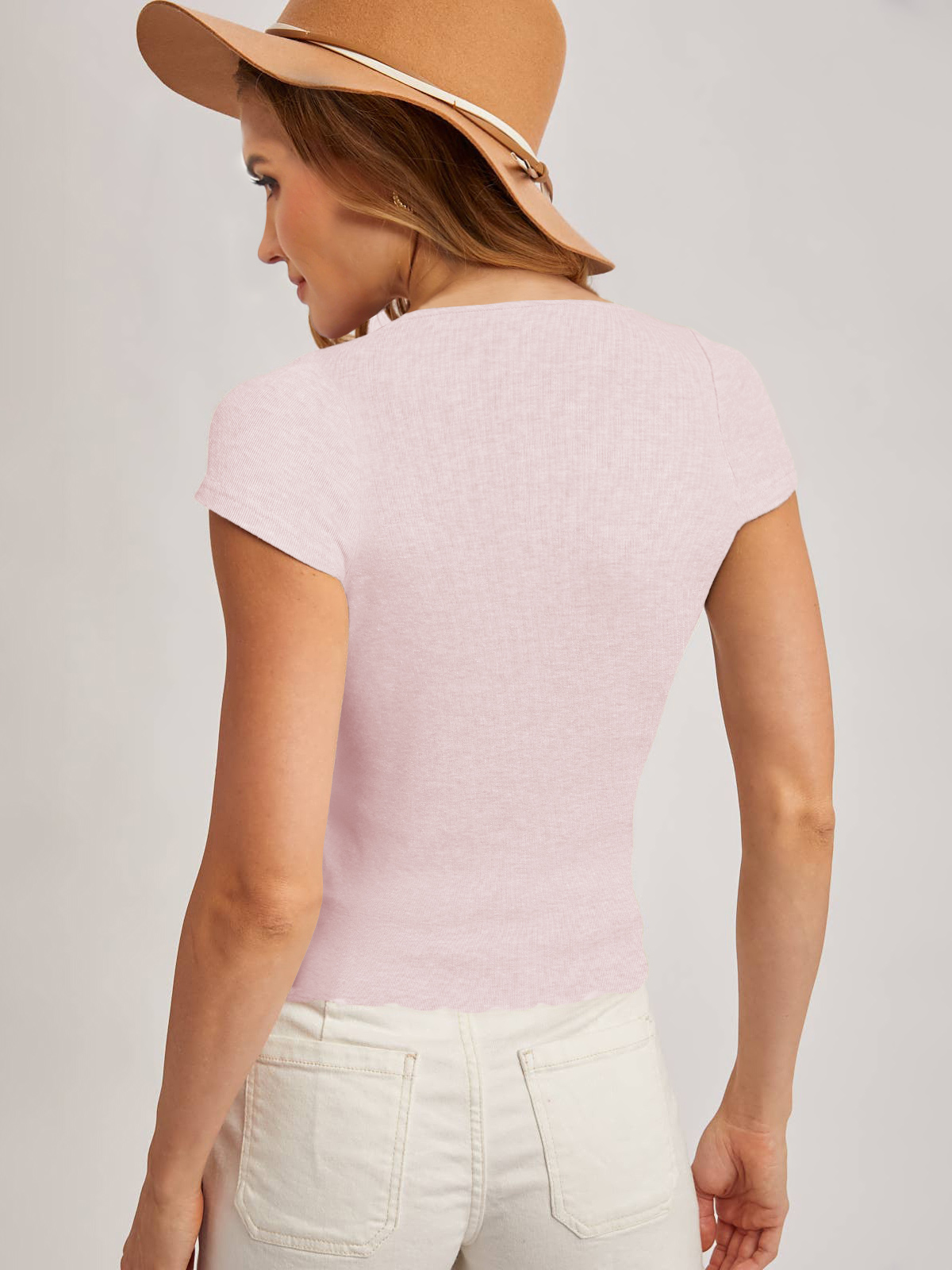 Women's Cap Short Sleeve Lace Fitted Shirts Scoop Neck Y2k Summer Going Out Tops