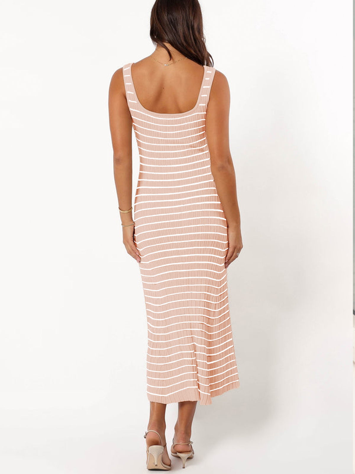 Womens Striped Bodycon Long Dress 25SS10