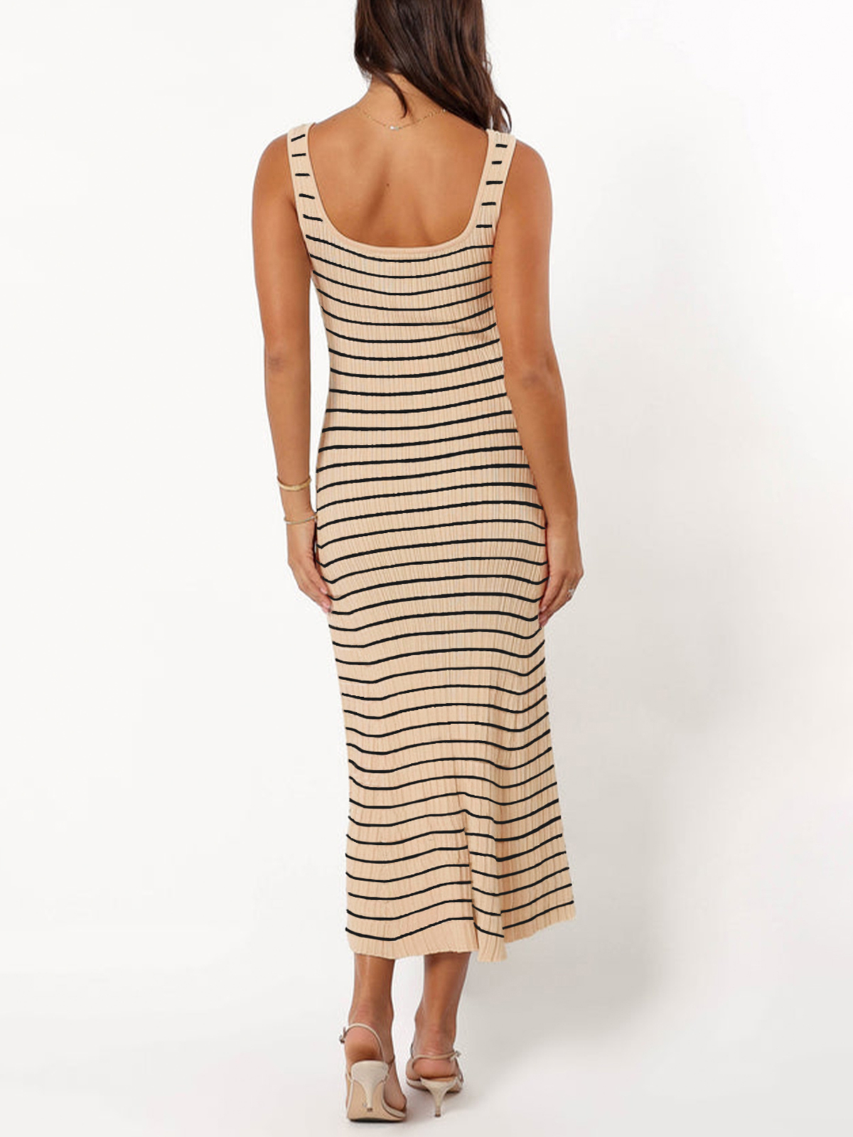 Womens Striped Bodycon Long Dress 25SS10