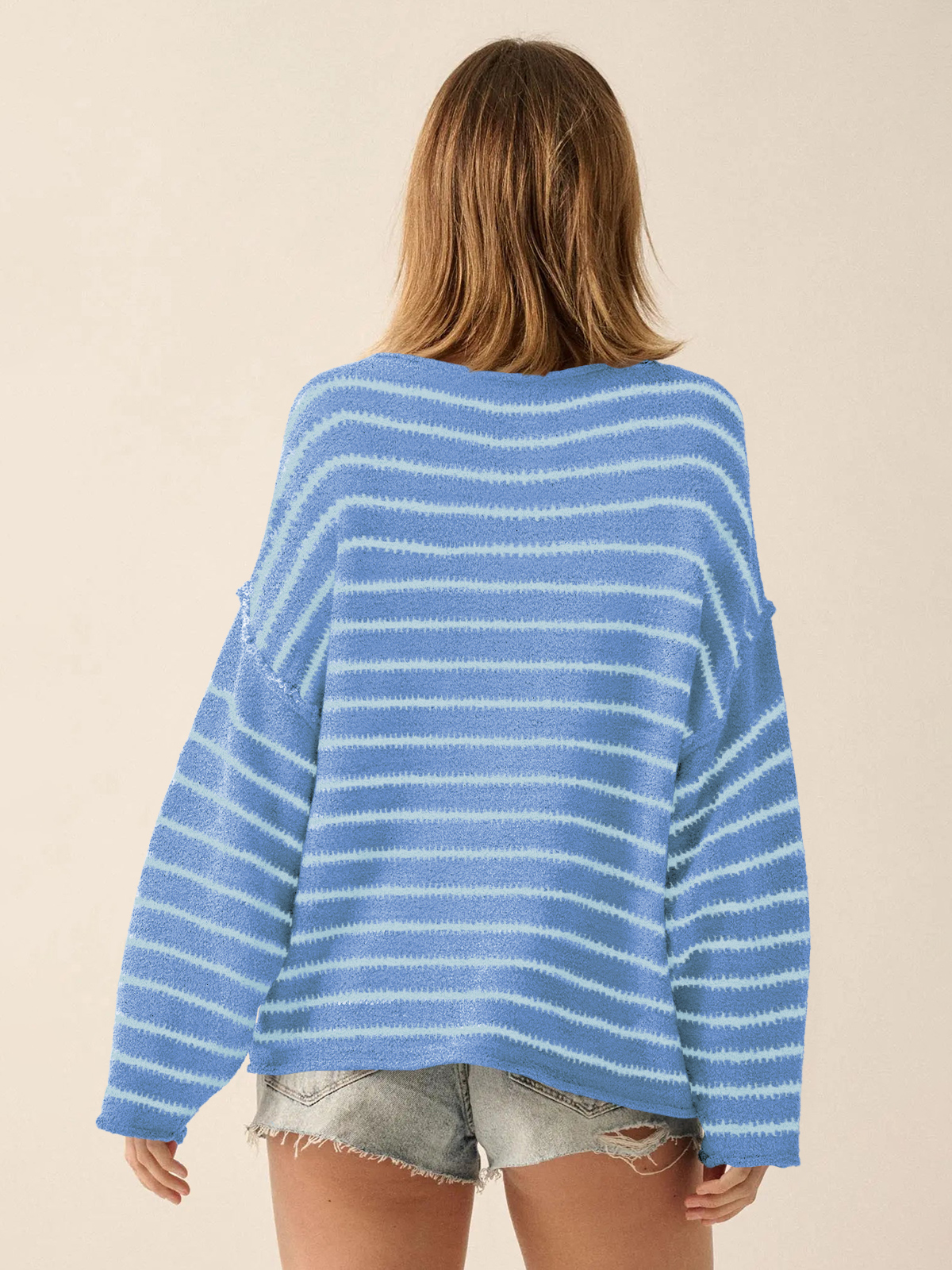 Women's Oversized Striped Knit Sweater 252204