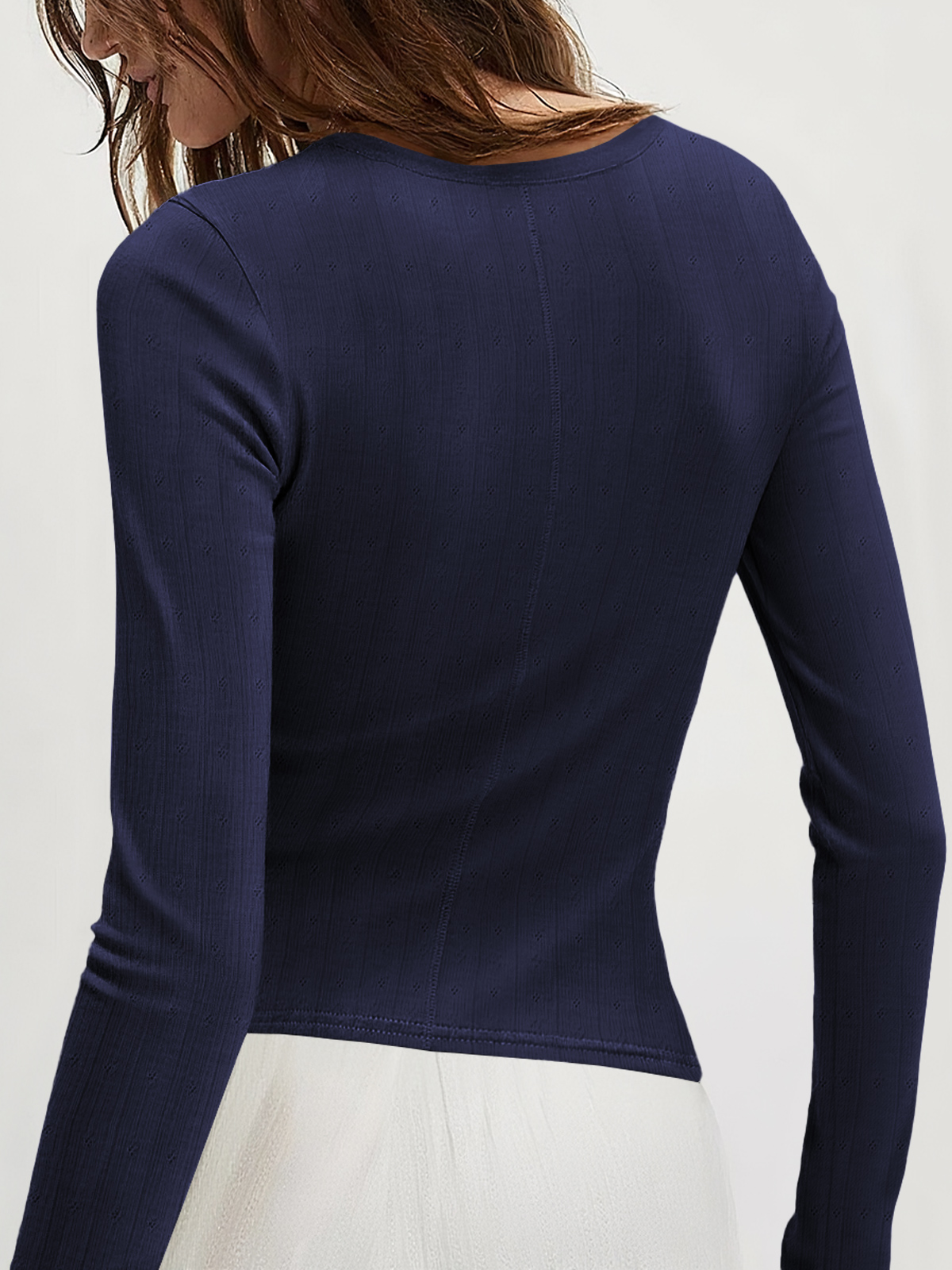 Women Ribbed Knit T-Shirt Tops 250310