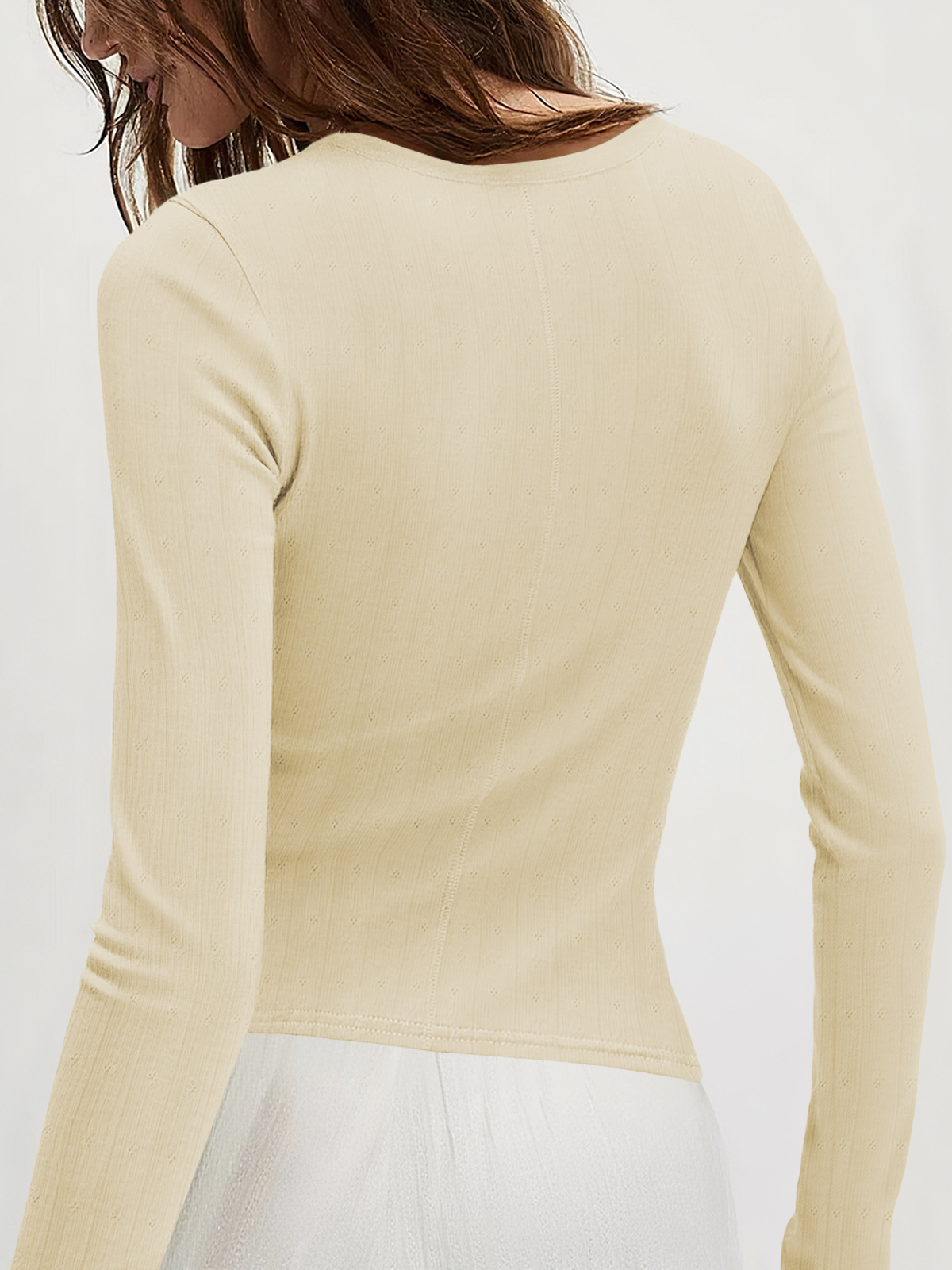 Women Ribbed Knit T-Shirt Tops 250310