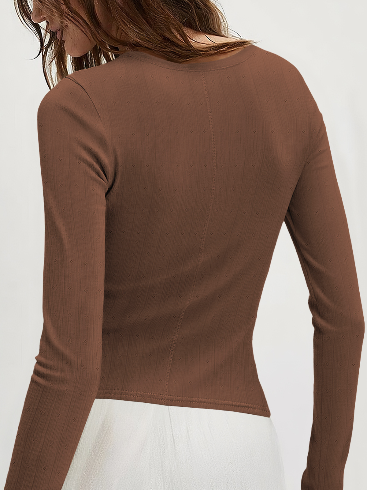 Women Ribbed Knit T-Shirt Tops 250310