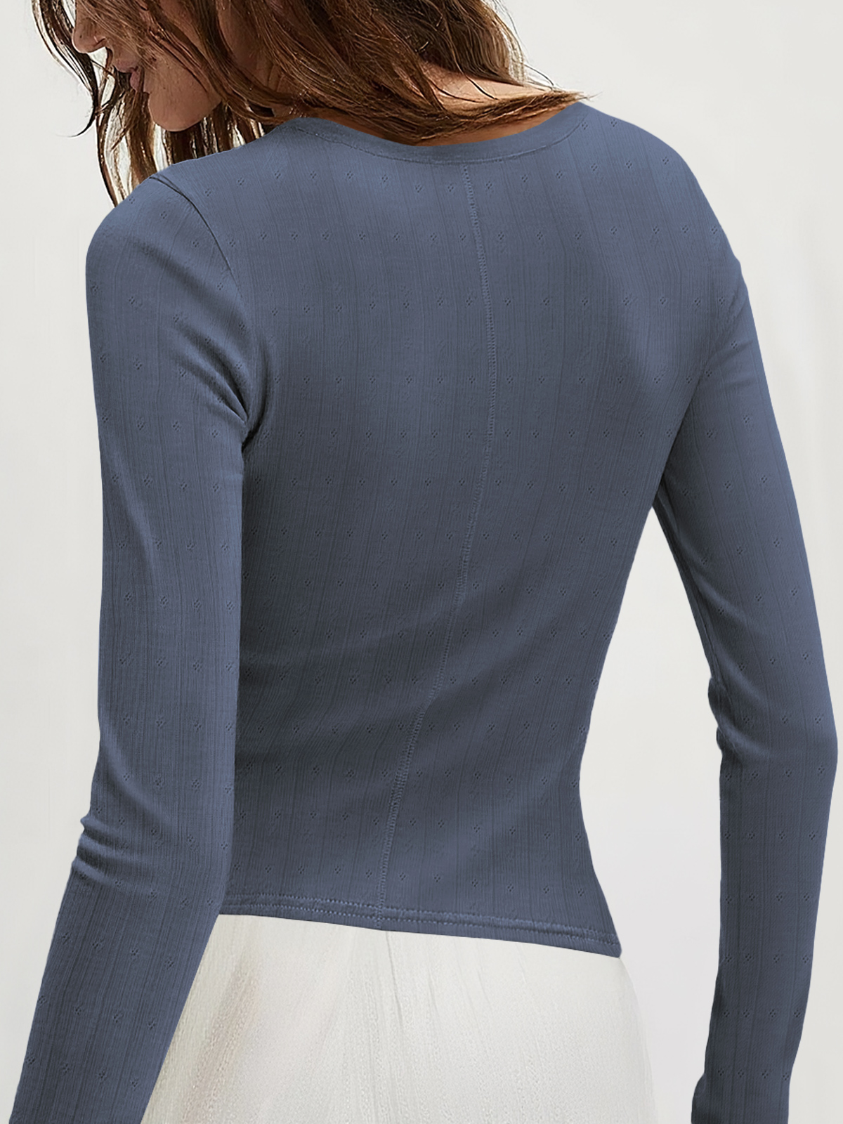 Women Ribbed Knit T-Shirt Tops 250310