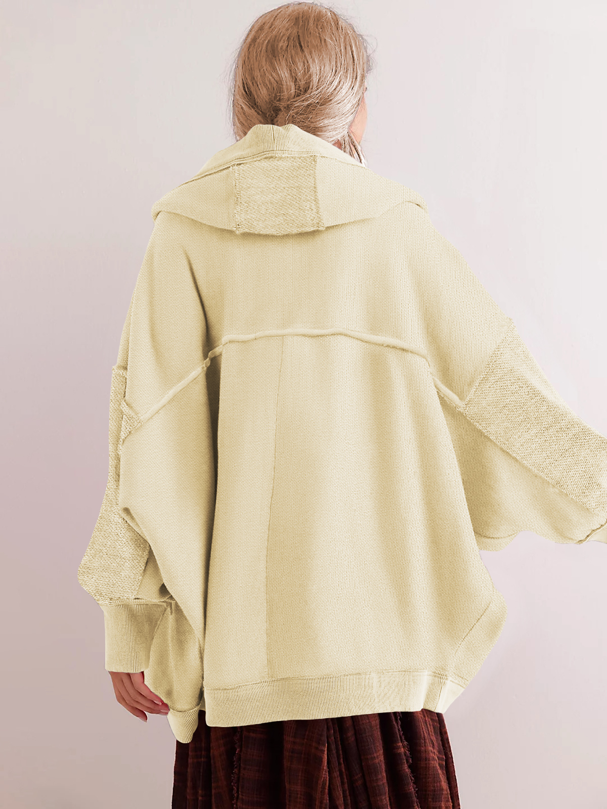Women' s Drop Shoulder Sweatshirt Jacket 250311
