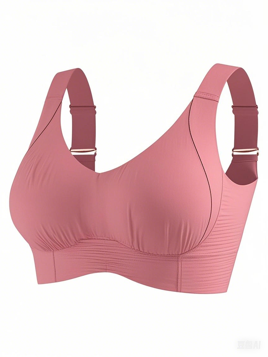 Women's Solid Four-breasted Adjustable Wireless Bra