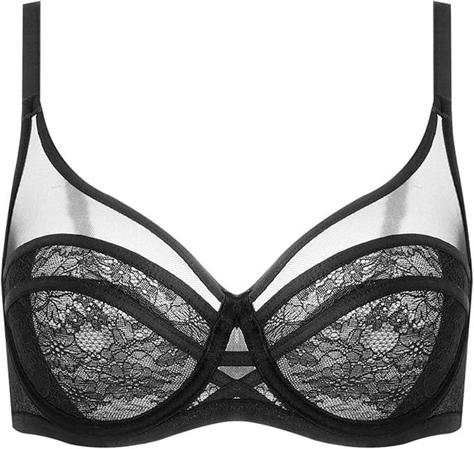 💥Factory Direct Sale💥Plus - Size Women's Unlined Lace Mesh Underwire Breathable Shaping Full - Cup Bra