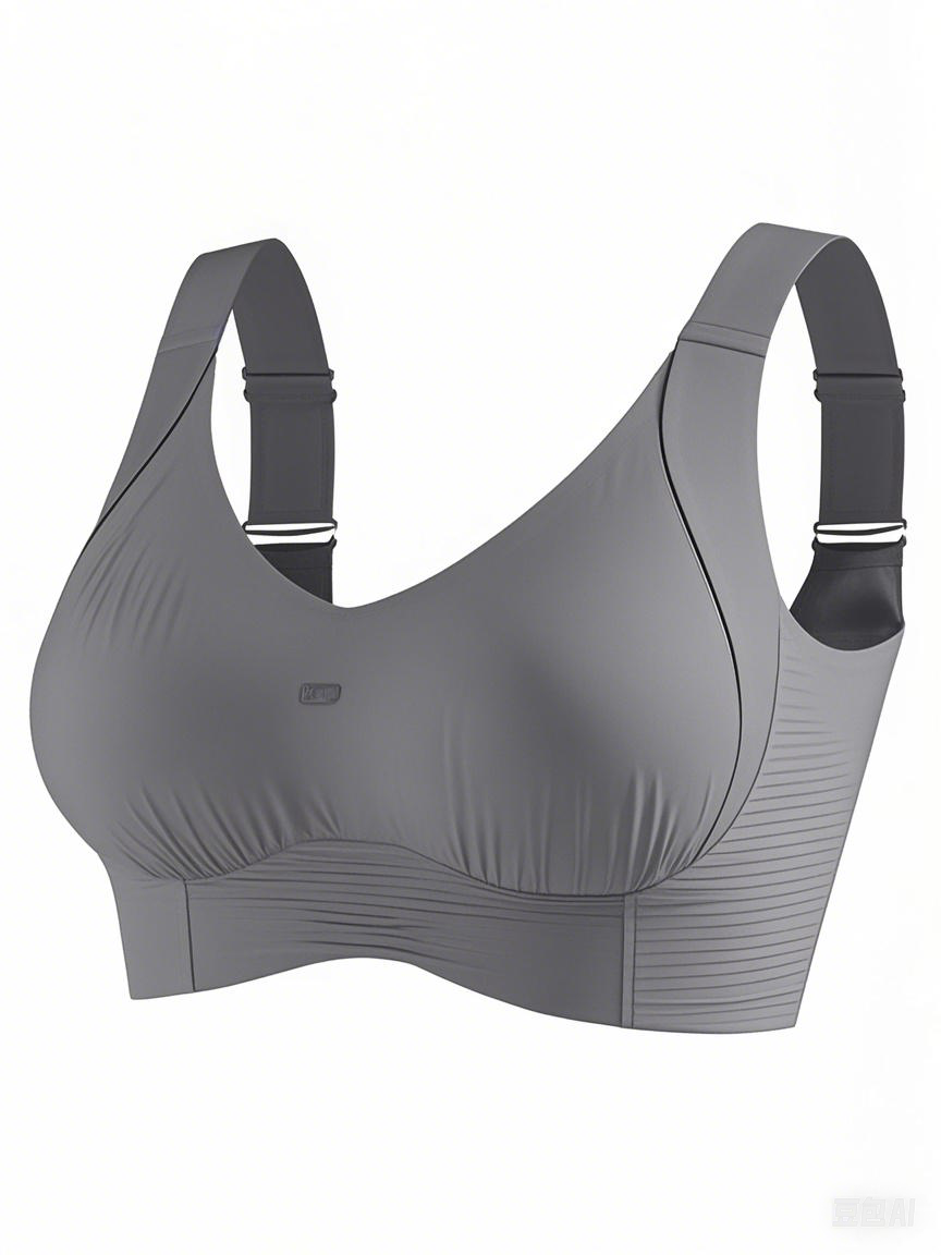 Women's Solid Four-breasted Adjustable Wireless Bra