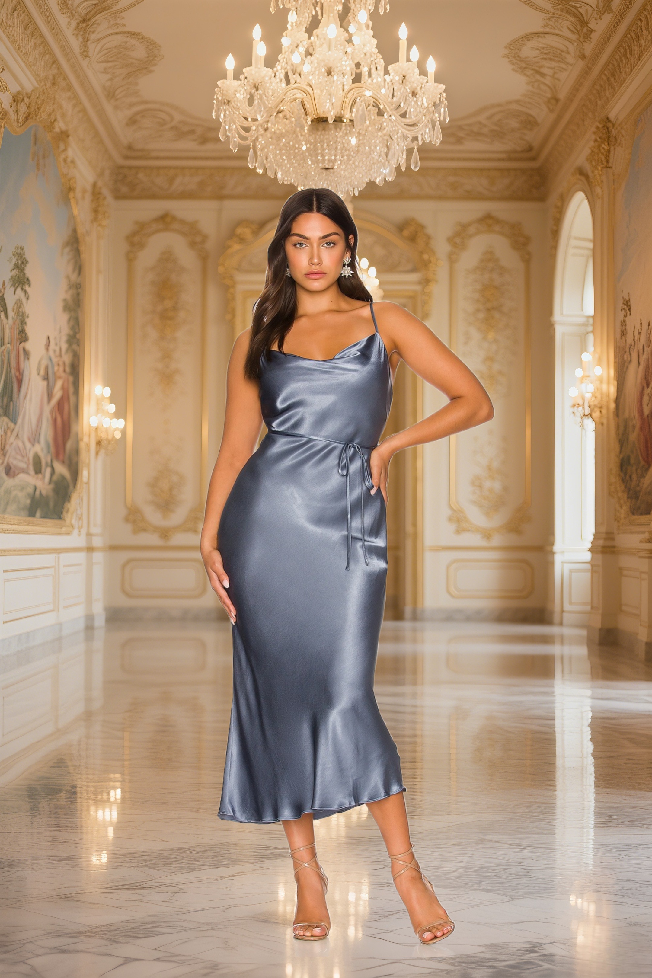 🎁Today's Special Offer🎁Women's Summer Long Satin Gown Dress