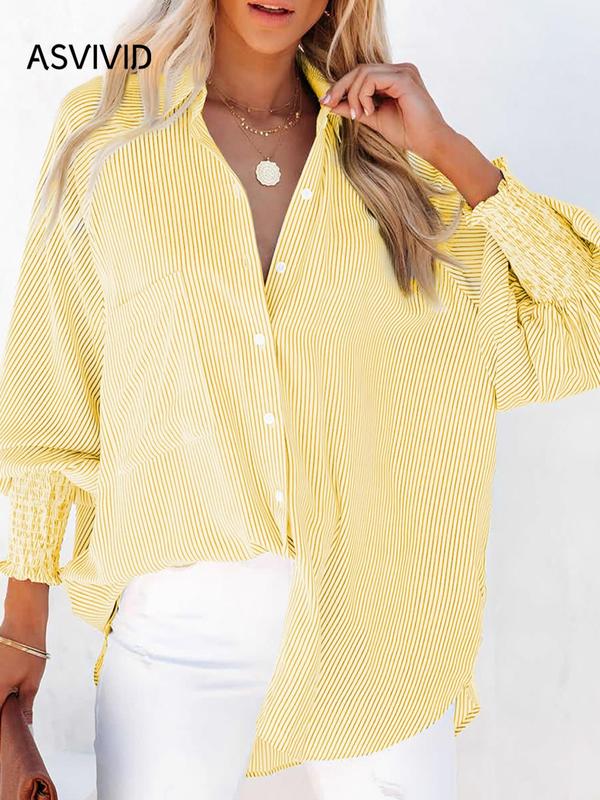 🔥Clearance Sale – Today Only!🔥Women's Striped Long Sleeve Button-Down Shirt