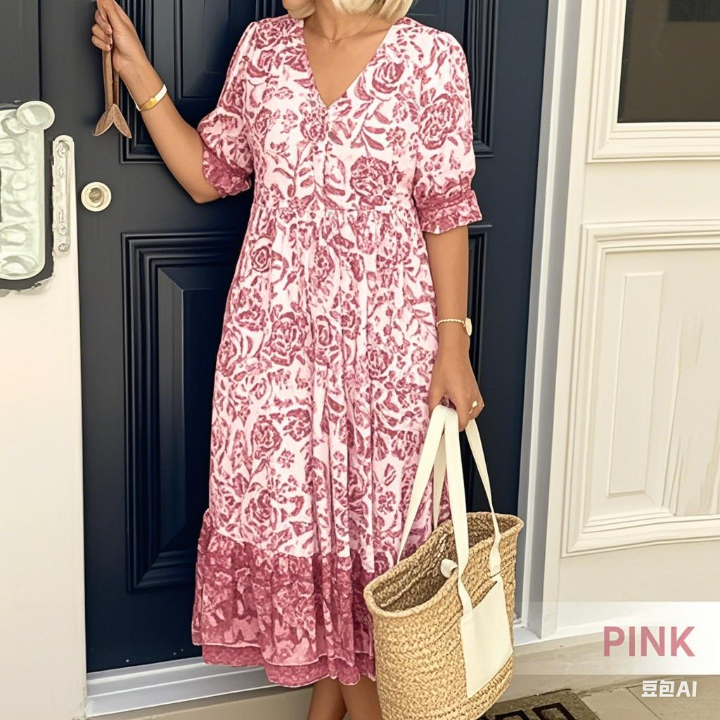 🎁Today's Special Offer🎁V-neck floral dress