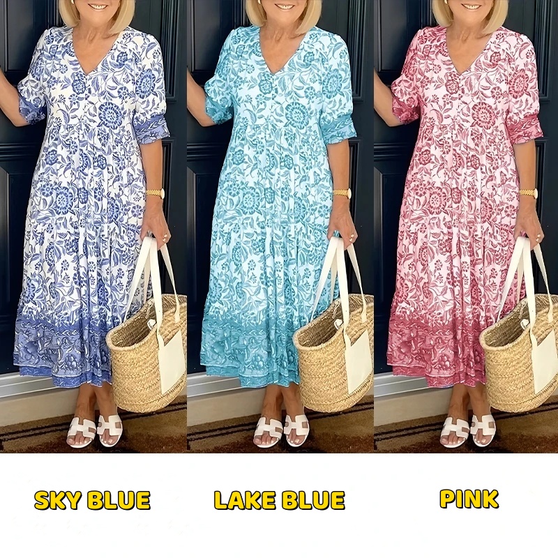 🎁Today's Special Offer🎁V-neck floral dress