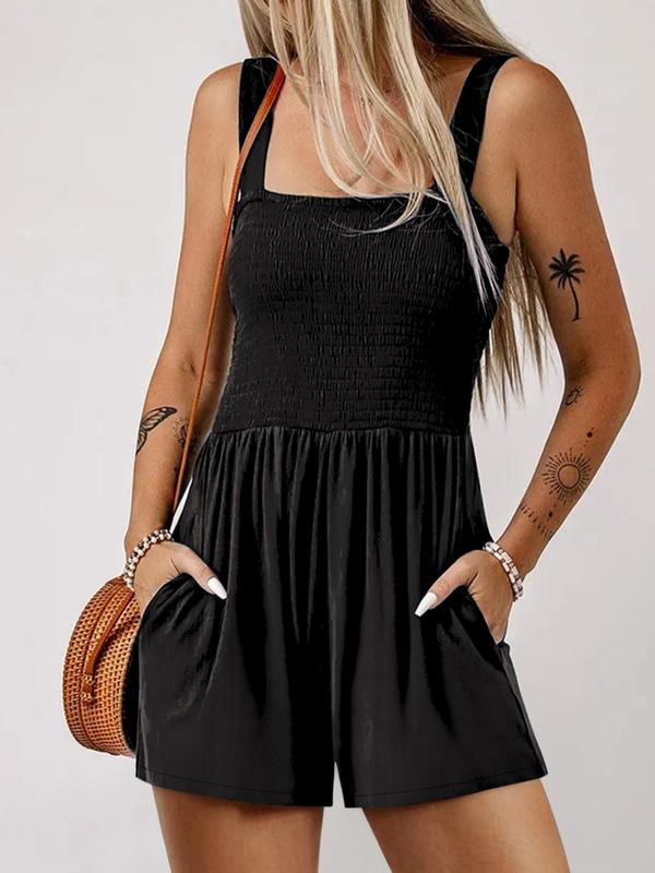 🔥Clearance Sale – Today Only!🔥Women's Solid Color Pleated Vest Bodysuit