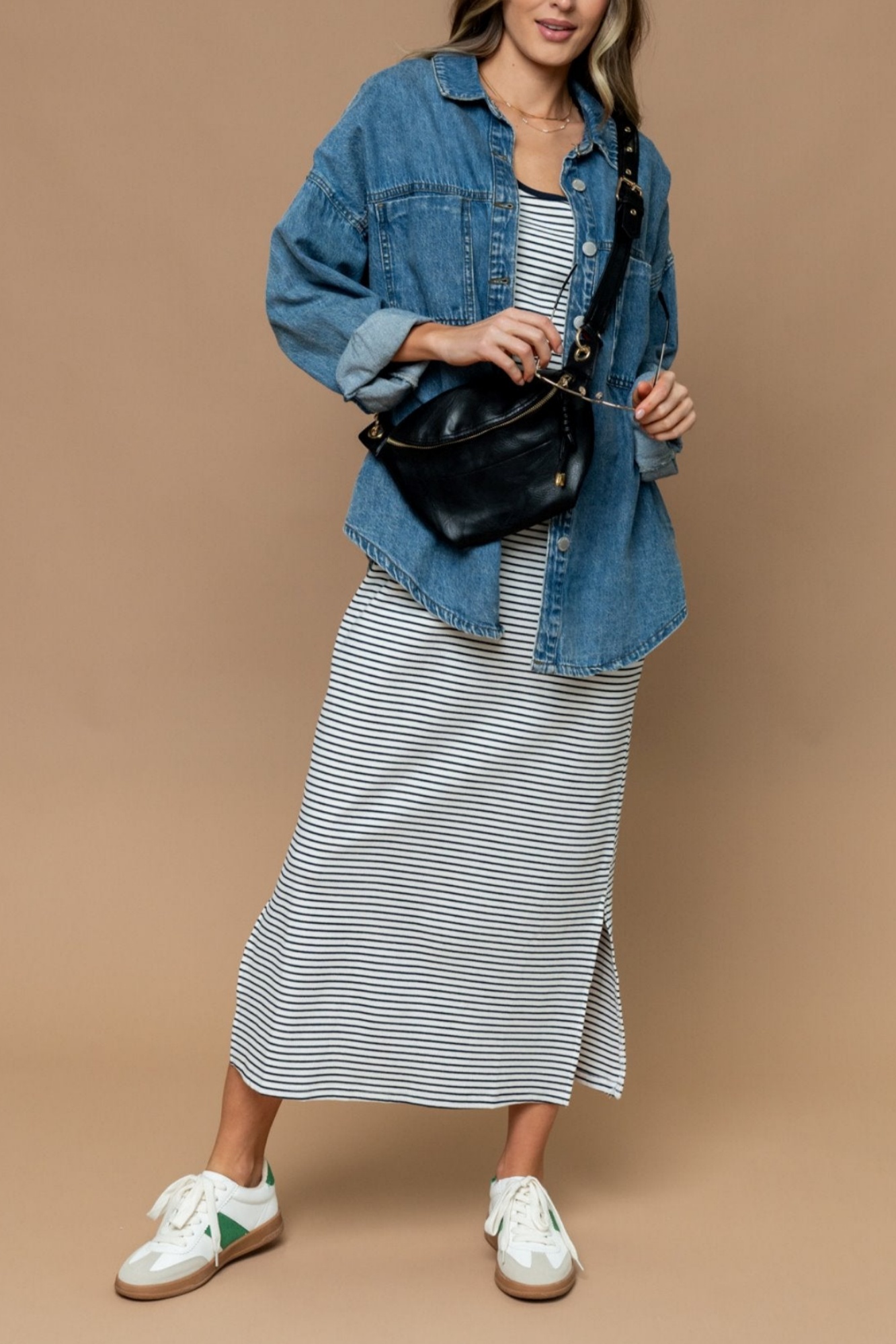 Women's Short Sleeve Striped T-Shirt Dress