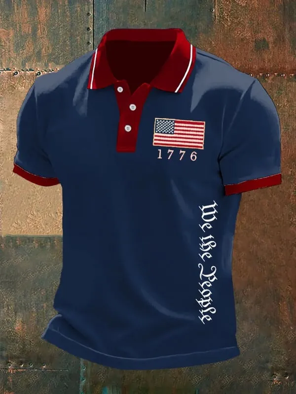 ⏰𝗧𝗼𝗱𝗮𝘆'𝘀 𝗦𝗽𝗲𝗰𝗶𝗮𝗹𝘀 $9.99💥Men's We The People Fourth Of July America 1776 Patriotic Polo Shirt