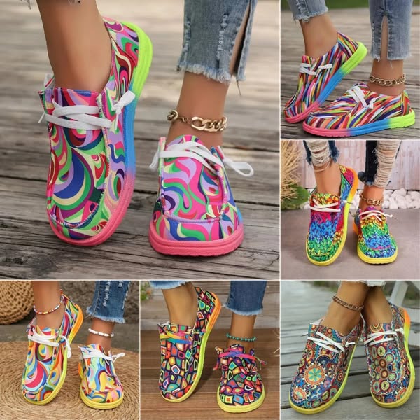 ⏰Mother's Day Special - $12.99💥Women's Casual Comfy Lightweight Abstract Color Canvas Shoes
