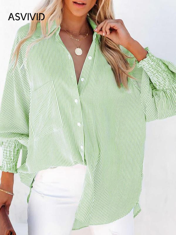 🔥Clearance Sale – Today Only!🔥Women's Striped Long Sleeve Button-Down Shirt