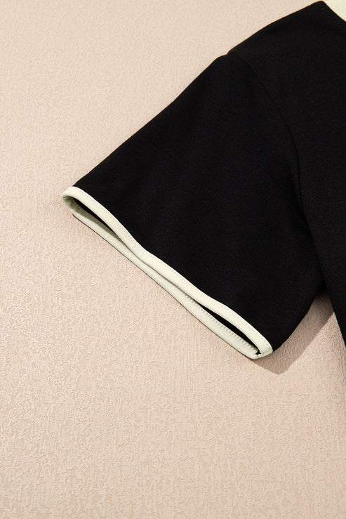 🚨Mother's Day Special🔥Color Block Drop Shoulder T-Shirt and Culotte Set