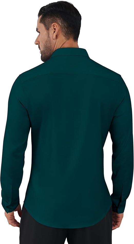 🎁Today's Special Offer🎁Wrinkle-Free And Iron-Free Elastic Slim Fit Business Casual Shirt (Long Sleeve Button-Down)