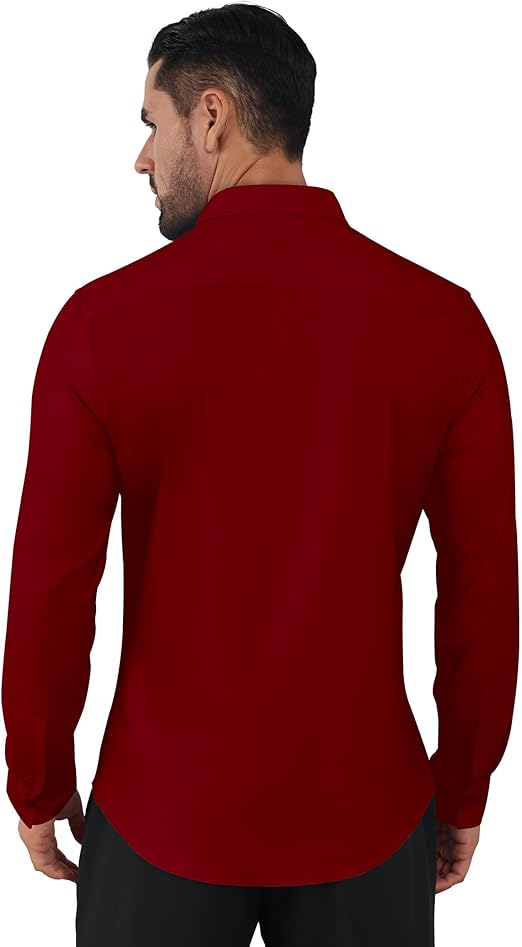 🎁Today's Special Offer🎁Wrinkle-Free And Iron-Free Elastic Slim Fit Business Casual Shirt (Long Sleeve Button-Down)
