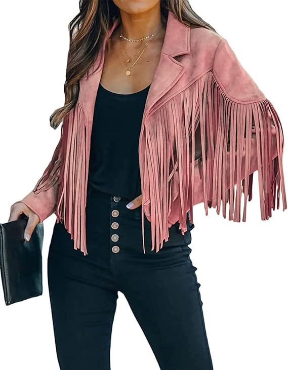 🎁Today's Special Offer🎁Women's Leather Fringe Jacket