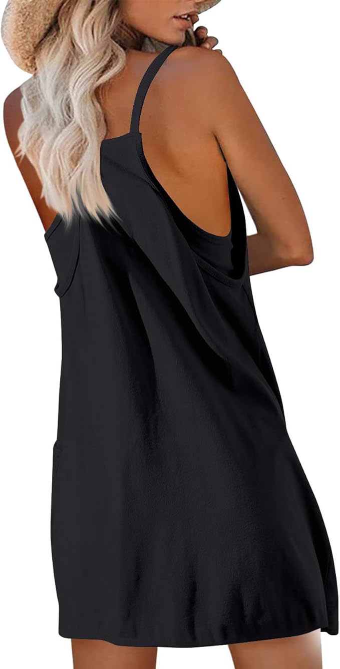 💥Factory Direct Sale💥Ladies' Mini Fitness Sling Dress with Built - in Shorts 👗