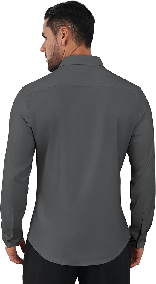 🎁Today's Special Offer🎁Wrinkle-Free And Iron-Free Elastic Slim Fit Business Casual Shirt (Long Sleeve Button-Down)