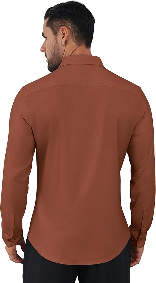 🎁Today's Special Offer🎁Wrinkle-Free And Iron-Free Elastic Slim Fit Business Casual Shirt (Long Sleeve Button-Down)