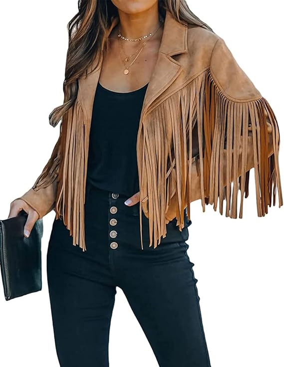 🎁Today's Special Offer🎁Women's Leather Fringe Jacket