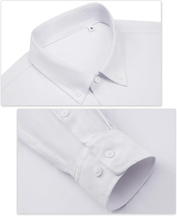 🎁Today's Special Offer🎁Wrinkle-Free And Iron-Free Elastic Slim Fit Business Casual Shirt (Long Sleeve Button-Down)