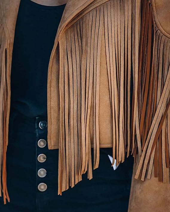 🎁Today's Special Offer🎁Women's Leather Fringe Jacket