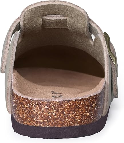 Women's Closed Round Toe Suede Cork Clogs
