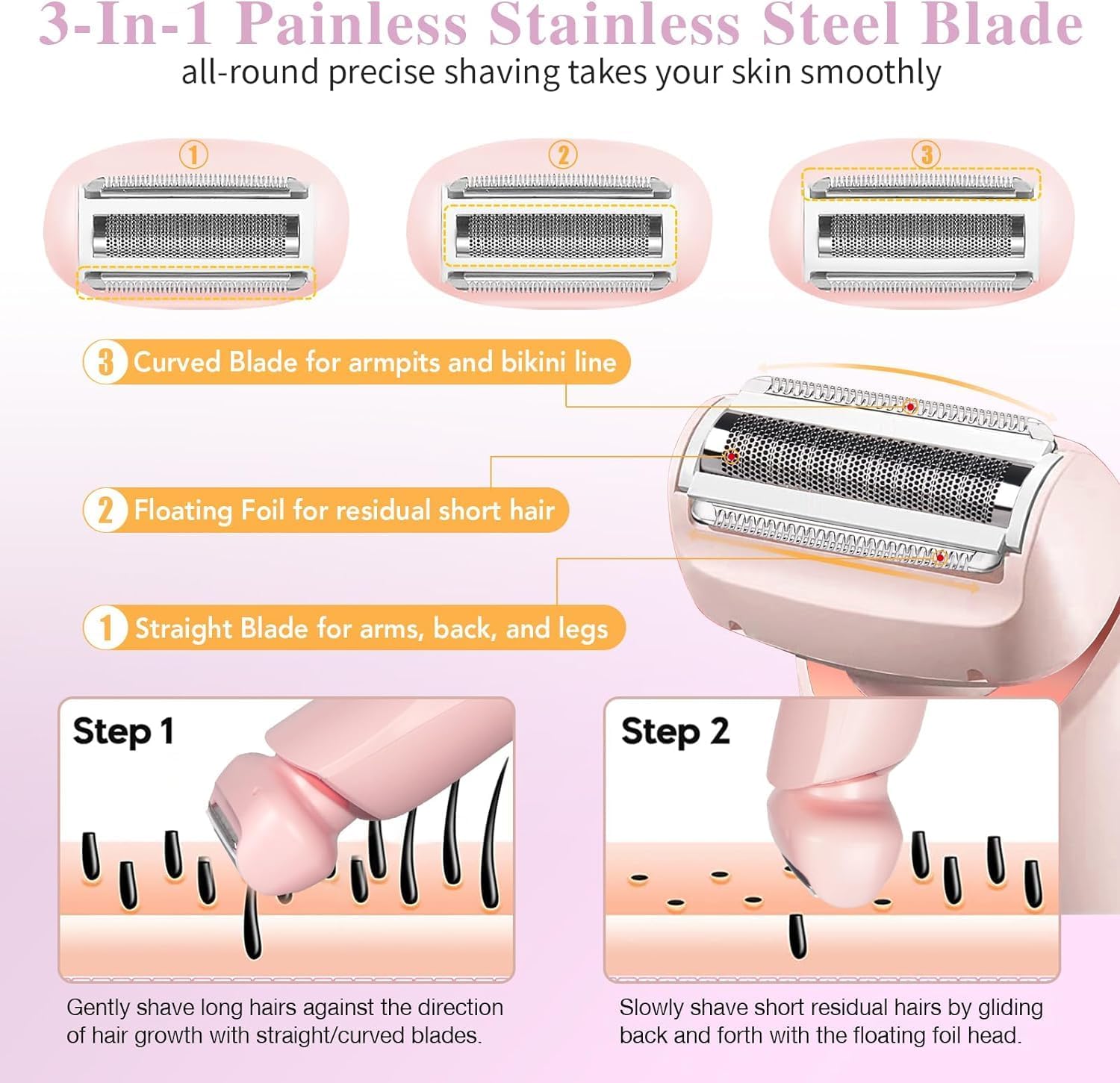 💥New Year's Sale 60% OFF💥2-in-1 Rechargeable Hair Removal Epilator 💇‍♀️