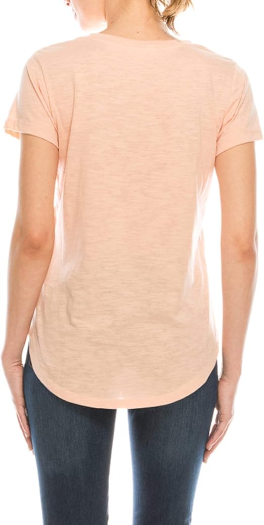 4-Piece Set V-Neck Cotton Curve Hem T-Shirt