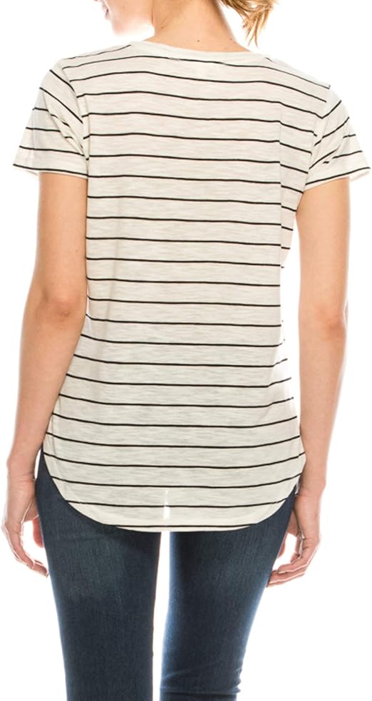 4-Piece Set V-Neck Cotton Curve Hem T-Shirt