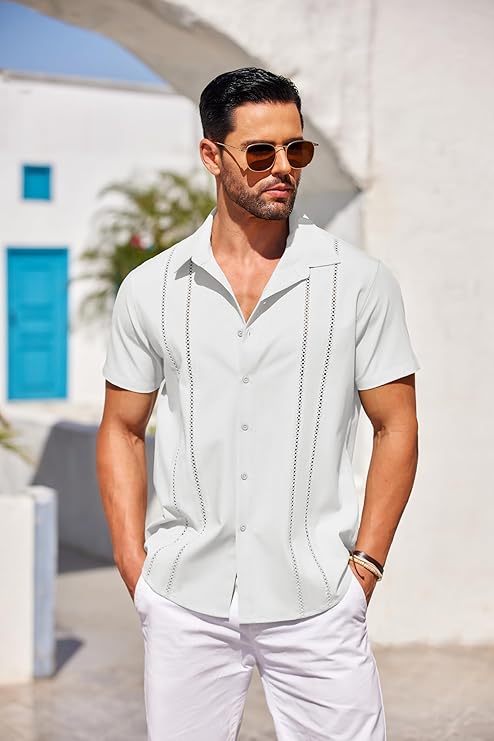 🎁Today's Special Offer🎁Men's Cuban Linen Short Sleeve Shirt👔