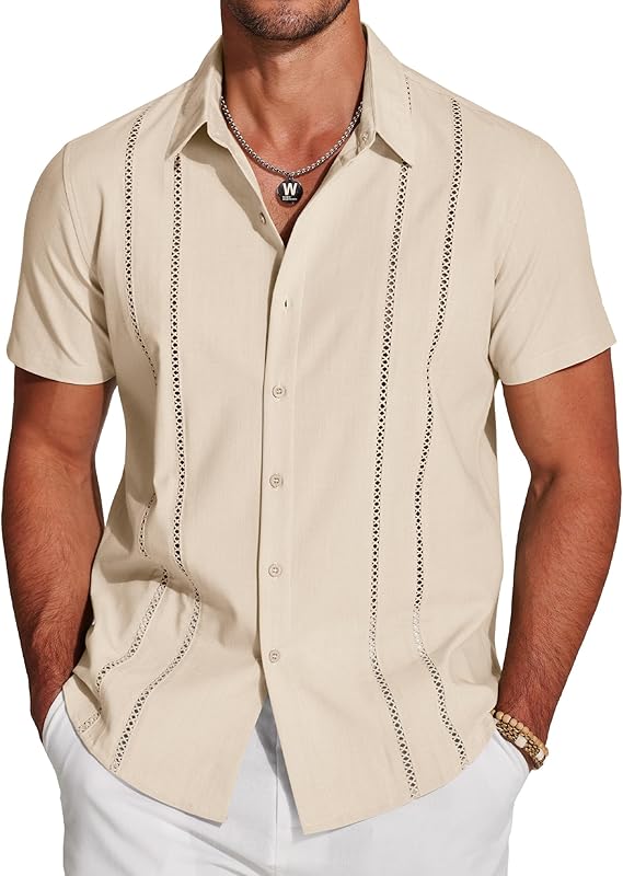 🎁Today's Special Offer🎁Men's Cuban Linen Short Sleeve Shirt👔