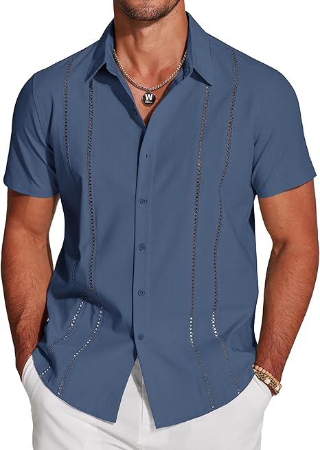 🎁Today's Special Offer🎁Men's Cuban Linen Short Sleeve Shirt👔