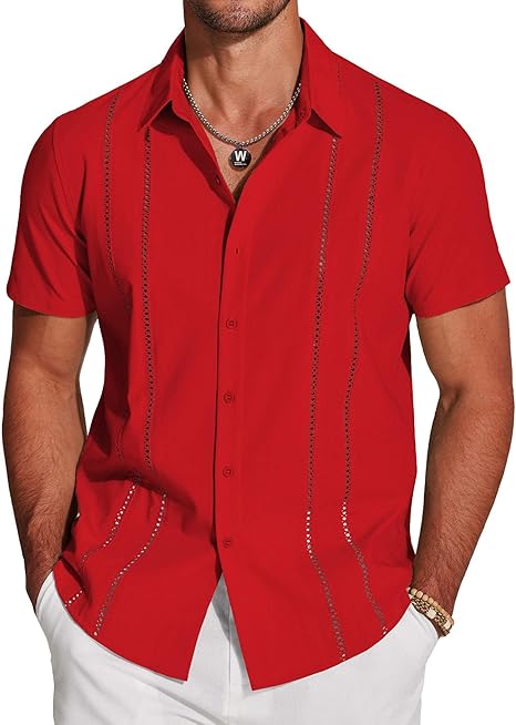 🎁Today's Special Offer🎁Men's Cuban Linen Short Sleeve Shirt👔