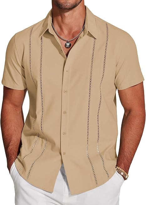 🎁Today's Special Offer🎁Men's Cuban Linen Short Sleeve Shirt👔