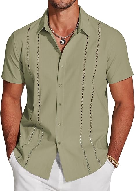 🎁Today's Special Offer🎁Men's Cuban Linen Short Sleeve Shirt👔