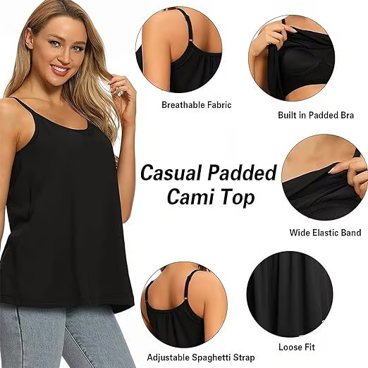 2025 New Arrival 49% OFF-Loose-fitting Tank Top With Built-in Bra