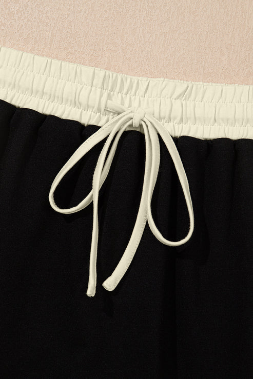 🚨Mother's Day Special🔥Color Block Drop Shoulder T-Shirt and Culotte Set