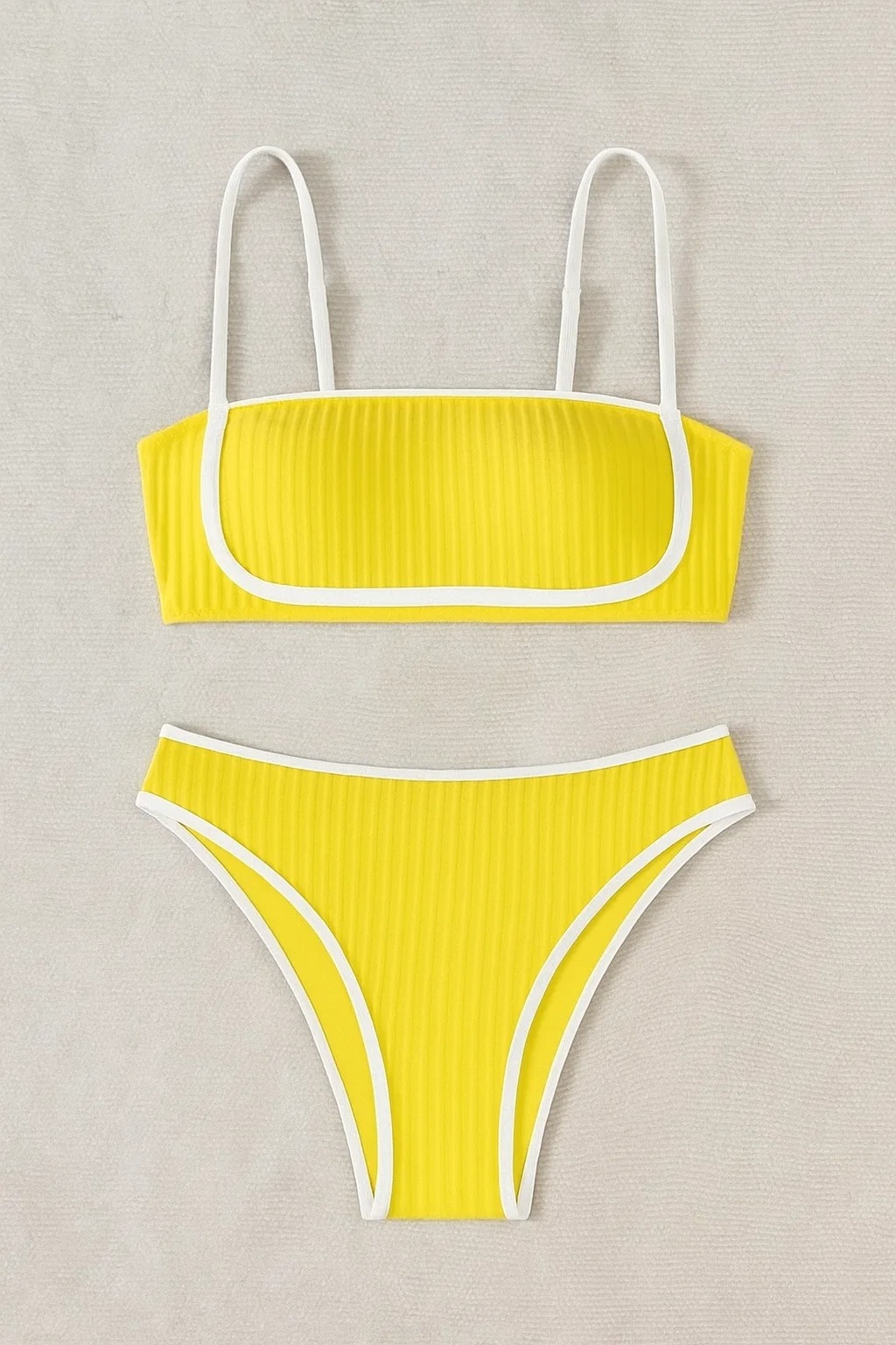🚨𝐂𝐡𝐫𝐢𝐬𝐭𝐦𝐚𝐬 𝐢𝐧 𝐉𝐮𝐥𝐲 𝐒𝐚𝐥𝐞🔥Rib Piping Bandeau & High-Waisted Bottoms Set