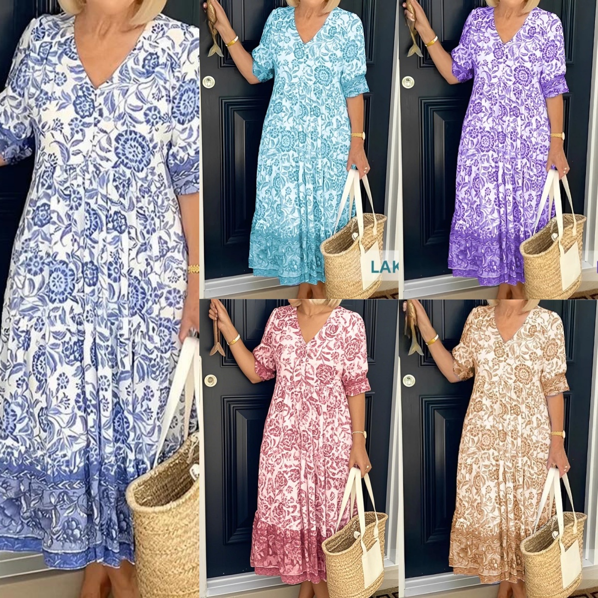 🎁Today's Special Offer🎁V-neck floral dress