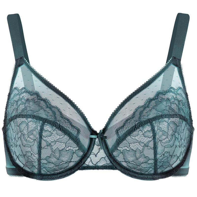 💥Factory Direct Sale💥Plus - Size Women's Unlined Lace Mesh Underwire Breathable Shaping Full - Cup Bra