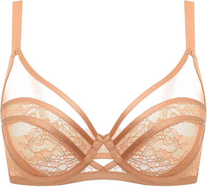 💥Factory Direct Sale💥Plus - Size Women's Unlined Lace Mesh Underwire Breathable Shaping Full - Cup Bra